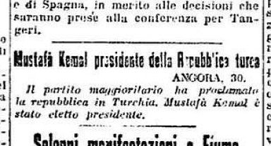 İtalya, 29 Ekim Cumhuriyet Bayramı'nı o günün gazete haberleriyle kutladı