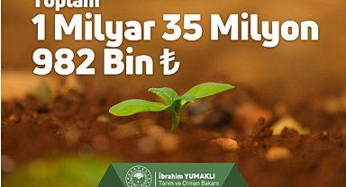 Tarım ve Orman Bakanı Yumaklı: 1 Milyar 36 Milyon Lira Destek Ödemesi Çiftçilerin Hesaplarına Aktarılıyor