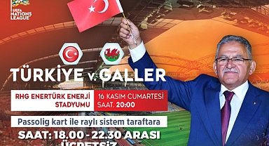 Başkan Büyükkılıç’tan A Milli Takım Taraftarına Özel Destek: Maç Günü Ücretsiz Tramvay Hizmeti