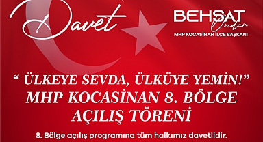 Kocasinan İlçe Teşkilatının Bölge Açılışı, Milletvekili Baki Ersoy’un Katılımıyla Gerçekleşecek.