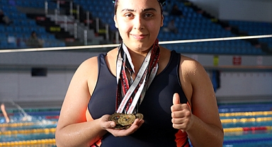 Otizmli Elçin, yüzmede yarıştığı 6 kategoride Türkiye şampiyonu oldu