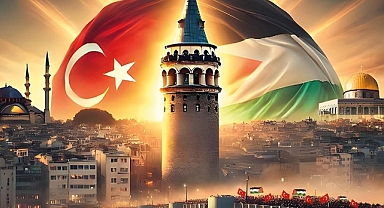 TÜGVA’dan Galata Köprüsü’nde Filistin’e Destek Çağrısı: “Bir Güneş Doğuyor”