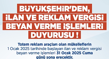 Kayseri Büyükşehir Belediyesi'nden İlan ve Reklam Vergisi Beyan Duyurusu: Son Tarih 31 Ocak