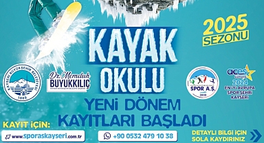 Büyükşehir’in Erciyes Kayak Okulu’nda Kayak ve Snowboard Kursları Devam Ediyor