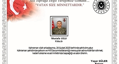 MSB: Irak'ın kuzeyinde 1 asker şehit oldu
