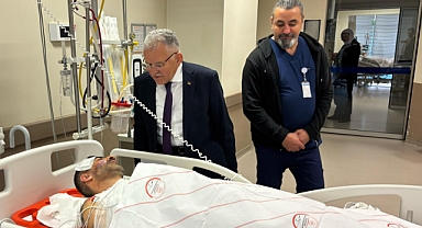Başkan Büyükkılıç, Şantiyede Yaralanan İşçiyi Ziyaret Etti