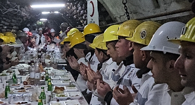 Kızılay'dan madencilere yer altında iftar