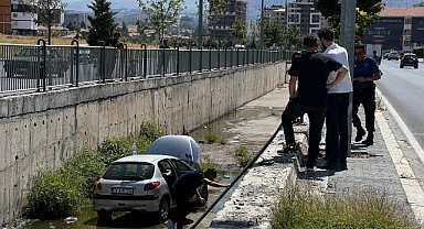Kayseri’de otomobil sulama kanalına düştü: 1 yaralı