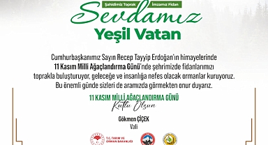 “Sevdamız Yeşil Vatan” Fidan Dikim Programı Kayseri’de Gerçekleşecek