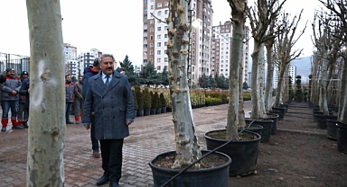 Melikgazi Belediyesi yeni ağaçlarla ilçenin geleceğine nefes oluyor