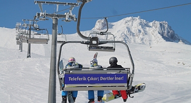 Erciyes’te Teleferik Arkasında Mesaj Deneyi: Ortaya Renkli Yazılar Çıktı