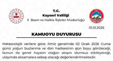 Kayseri’de Yoğun Buzlanma Nedeniyle Okullara 1 Gün Ara Verildi