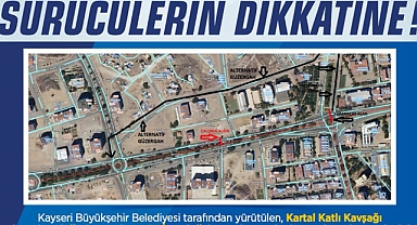 Kayseri’de Kartal Kavşağı Çalışmaları: Şehit Tarık Koçoğlu Bulvarı Trafiğe Kapatılıyor