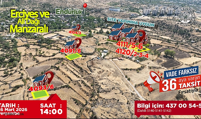 Talas’ta Yatırım Fırsatı: Akçakaya ve Endürlük’te 20 Villa Parseli Satışa Çıkıyor