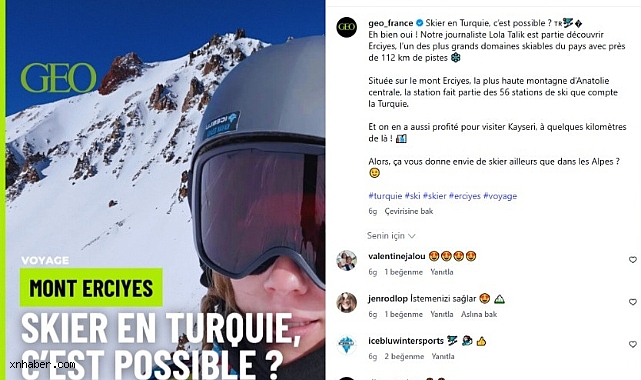 Fransız influencer’dan Erciyes ve Kayseri paylaşımı büyük ilgi gördü