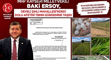 MHP'li Baki Ersoy, Develi'deki Dolu Felaketini TBMM Gündemine Taşıdı
