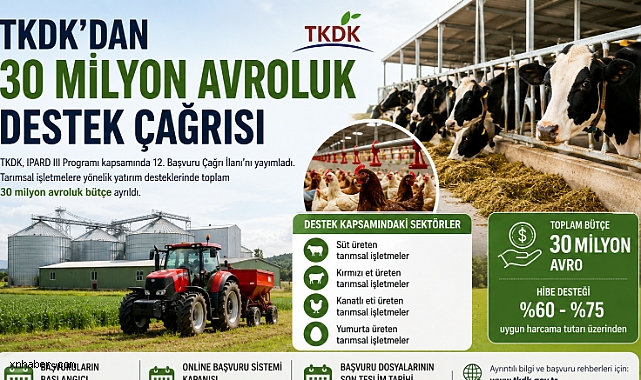 TKDK'dan 30 Milyon Avroluk Destek Çağrısı: Başvurular 28 Temmuz'da Başlıyor